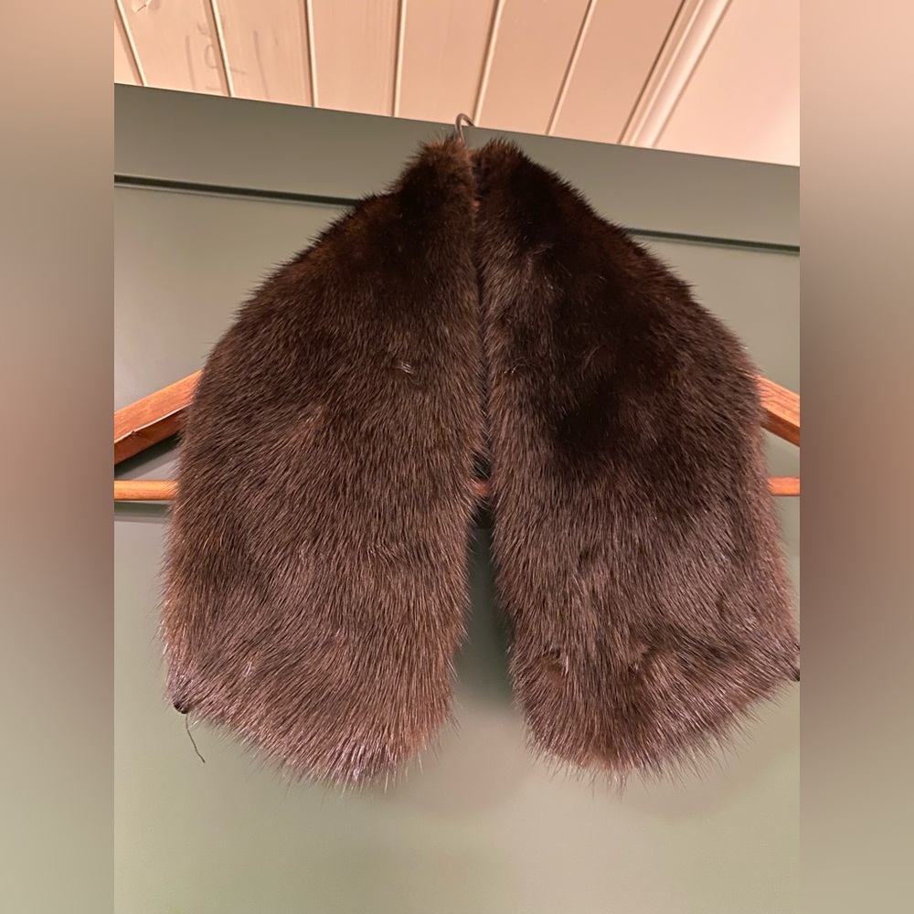 Elegant Brown Fur Collar